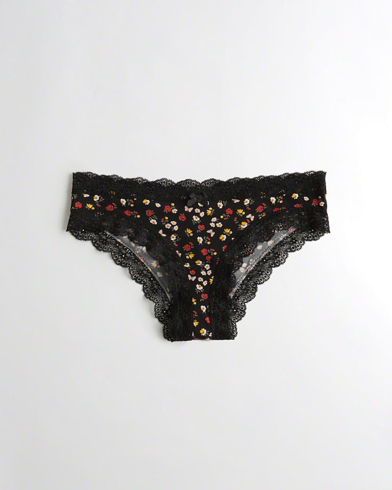 Mutande Hollister Donna Lace-Trim Cheeky Nere Italia (579IZTQN)